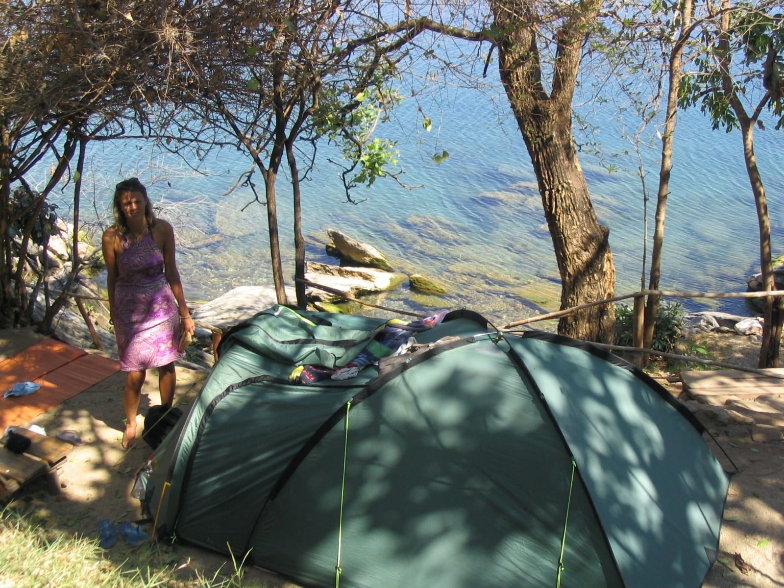 tent on side of lake malwai at Mayoka Village Nkhata Bay 