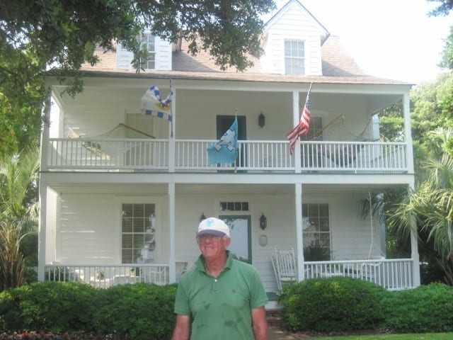 man standing in front of Hummock House Blackbeard Beaufort NC