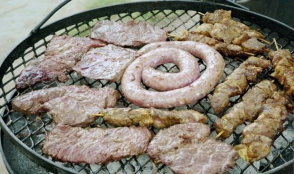 meat cooking on a grill