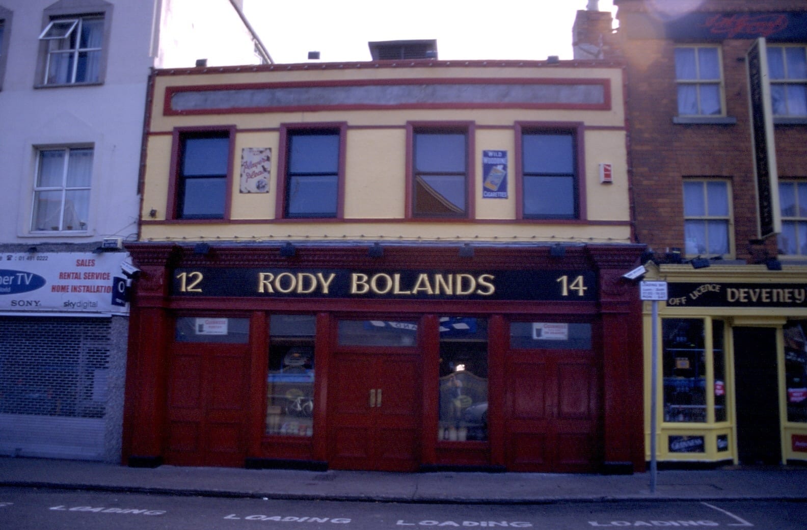 red entrance of Rody Bolands, Dublin Irish pub