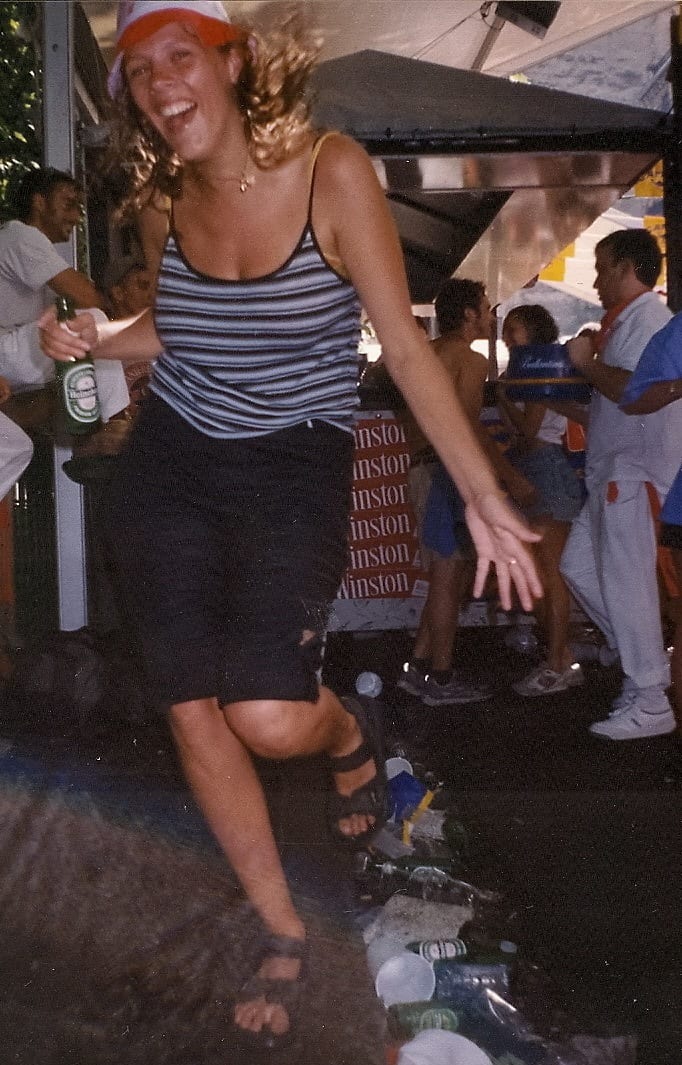 a woman dancing in a party