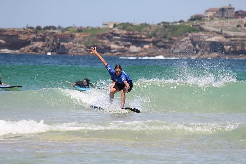 woman surfboarding