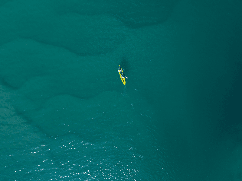 a kayak in water