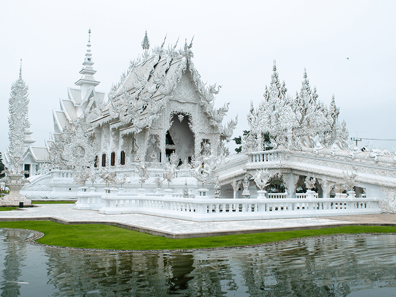 a white temple temple on island