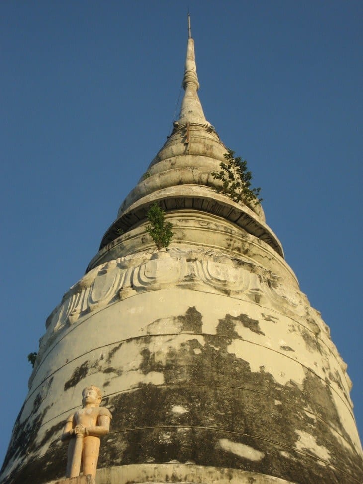 stupa of temple with buddha statue