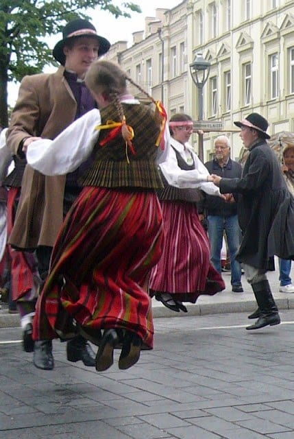 people dancing in the street