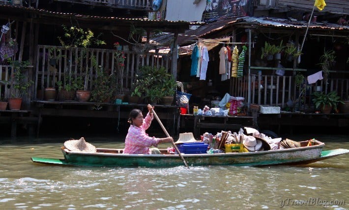 woman in a canoe