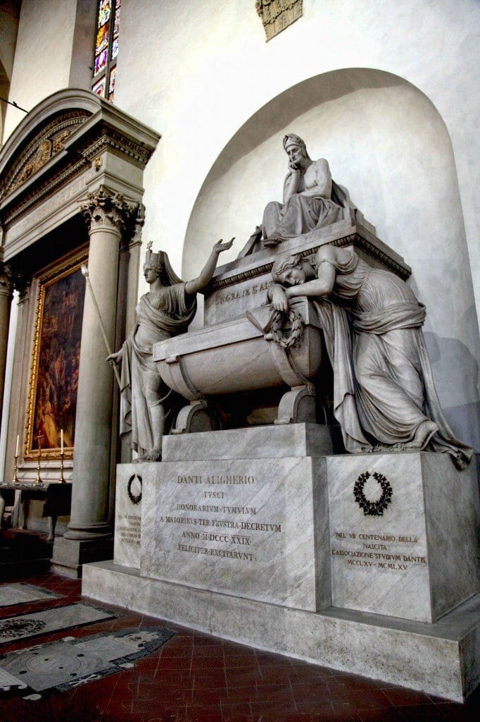 Dante's empty tomb in Santa Croce