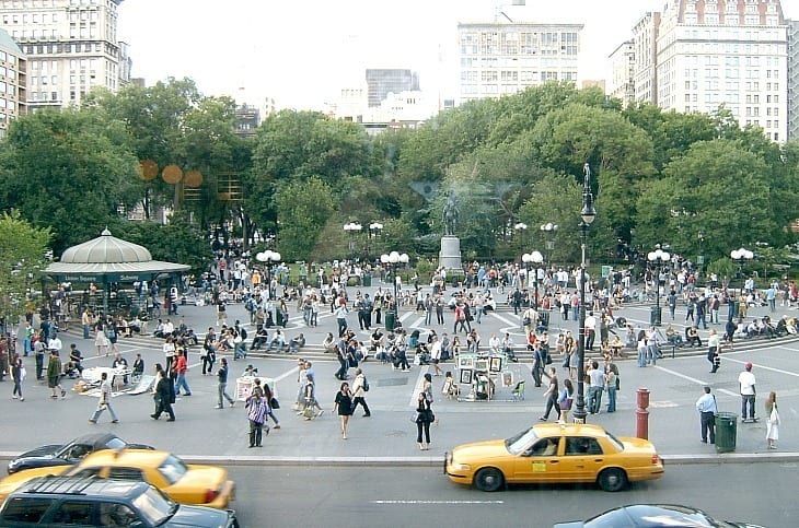 people on a city street