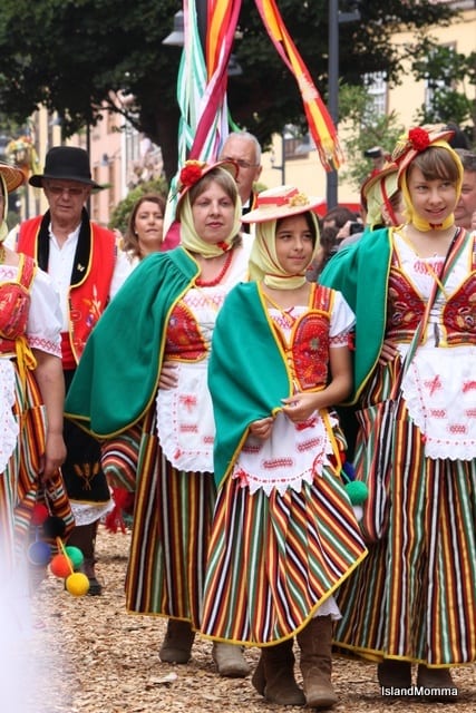 family dress in traditional romeria