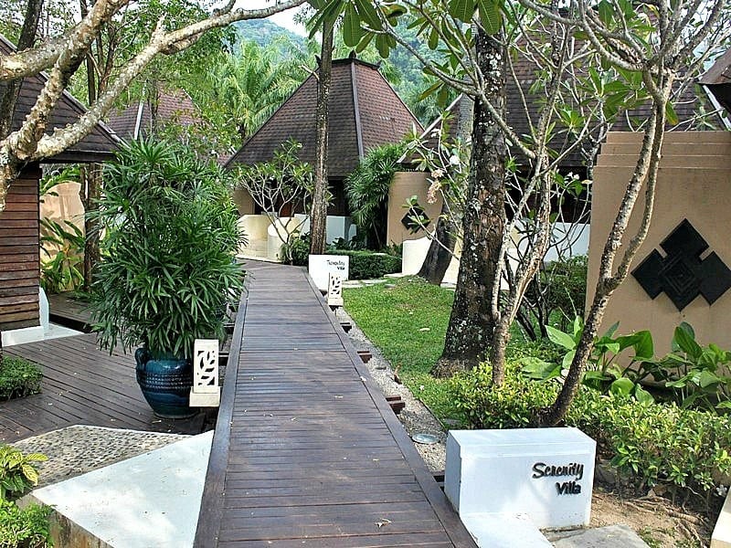 a pathway in wellness resort