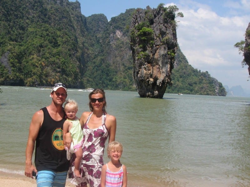 Makepeace family posing in front of james bond island phuket