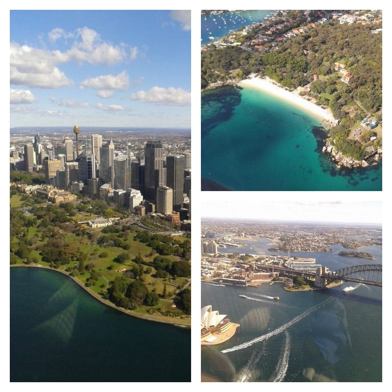 views overlooking sydney harbour from helicopter