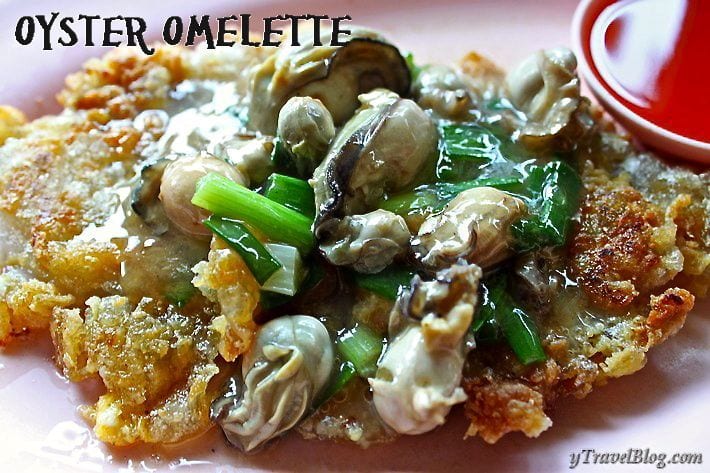 plate of thai oyster omelet 