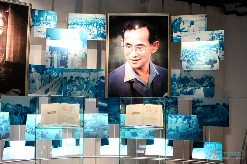 photos of king of thailand on display