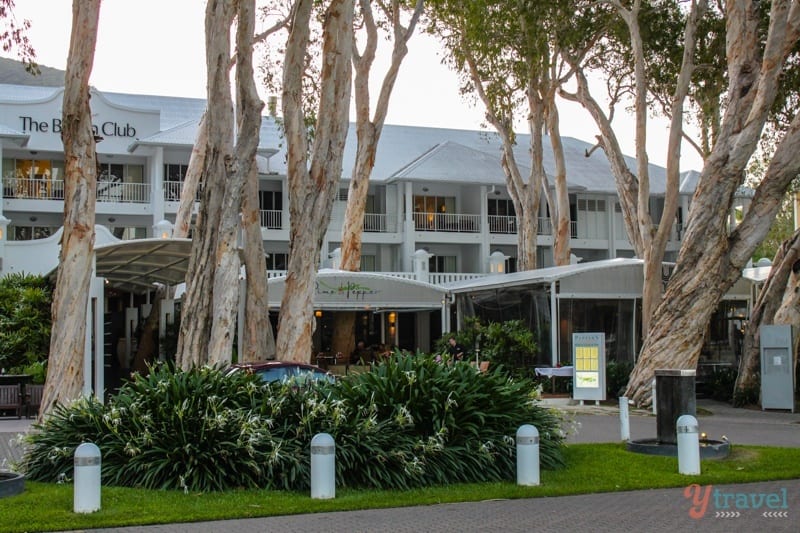 Peppers Palm Cove Resort with gum trees successful  front