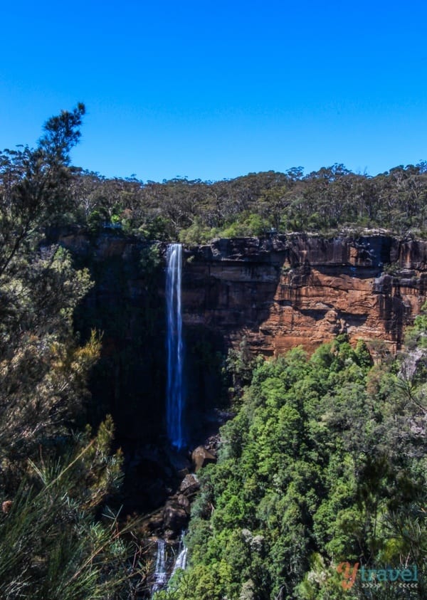 Fitzroy Falls spilling over cliff face