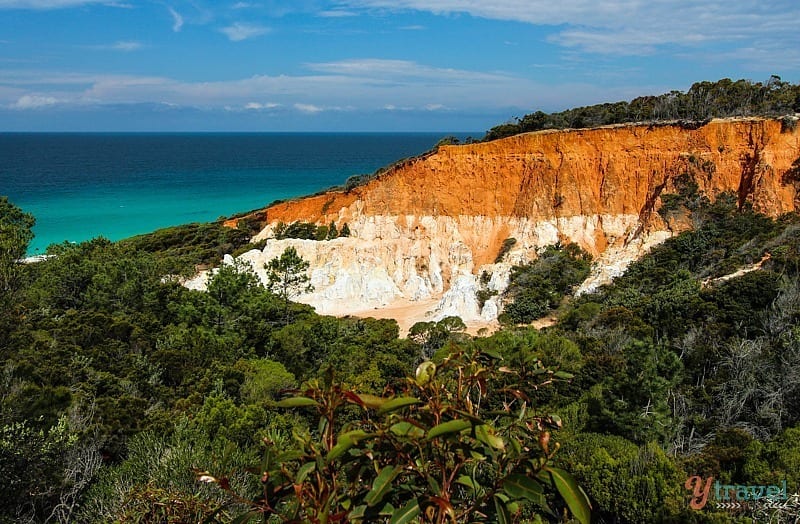 orange and white cliffs of the The Pinnacles in Ben Boyd National Park, Australia