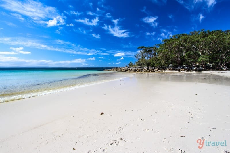 white sand and turquoise waters of Green Patch Beach, NSW, Australia