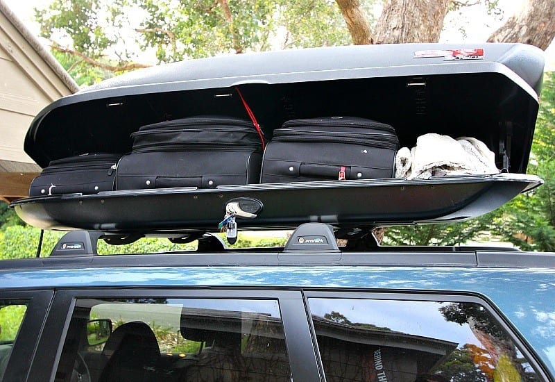 luggage storage on the top of a car