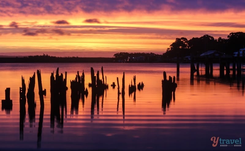 Sunset over Strahan, Tasmania, Australia
