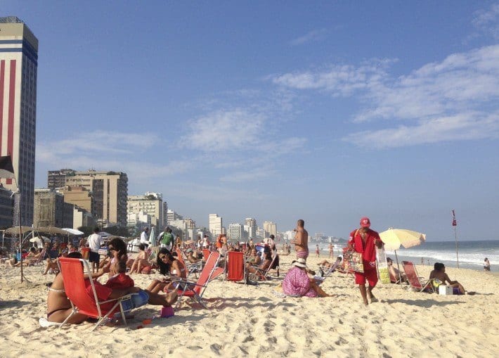 Leblon Beach in Rio de Janeiro, Brazil. 