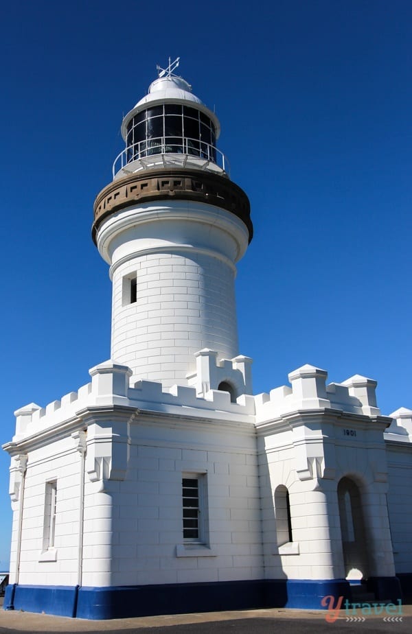 white brick exterior of Byron Bay Lighthouse