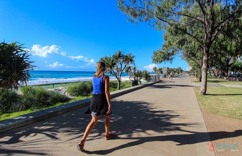 woman walking coastal path