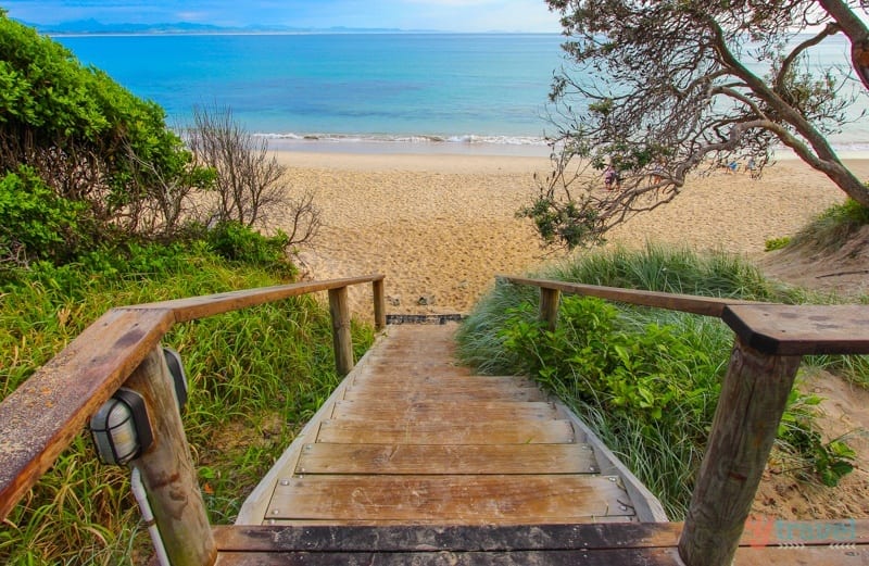 stairs leading down to Clarkes Beach