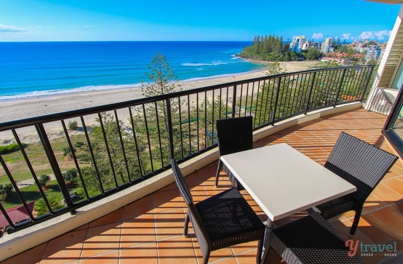 apartment deck with coolangatta beach views. 