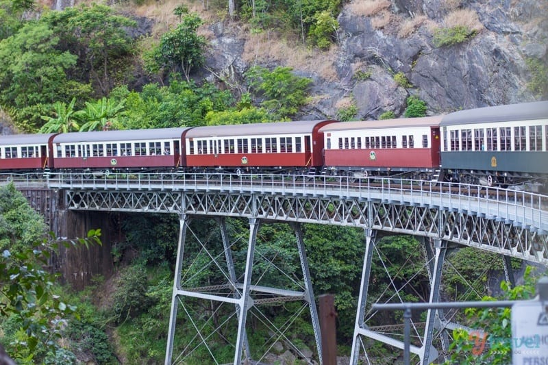 Kuranda Scenic Railway passing over bridge