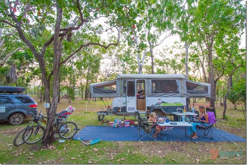 caravan parked in campground