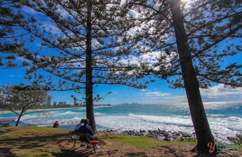 people sitting on chair looking at view of Burleigh Heads