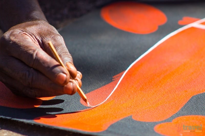 Aboriginal artist in Kakadu National Park