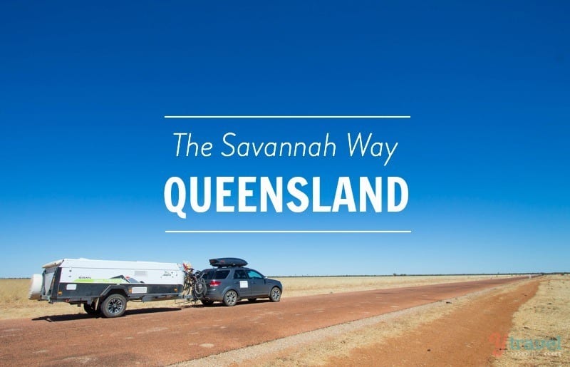 car and caravan on outback road