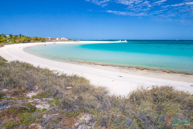 brilliant blue waters and white sand of Coral Bay, Western Australia