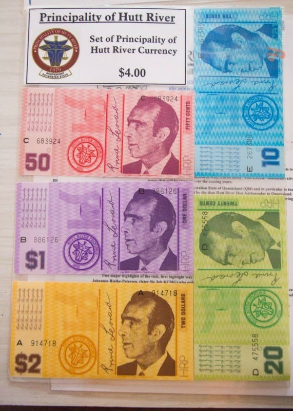 Currency of Hutt River Province, Western Australia