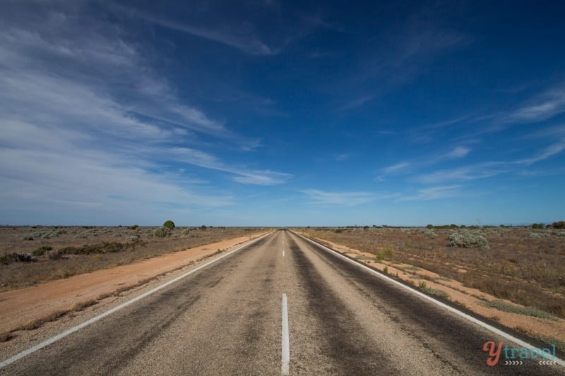 road going through a desert