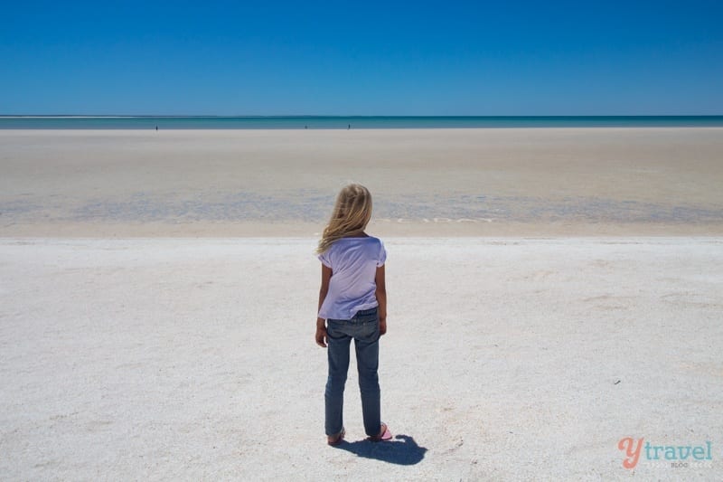 girl standing on Shell Beach, Western Australia