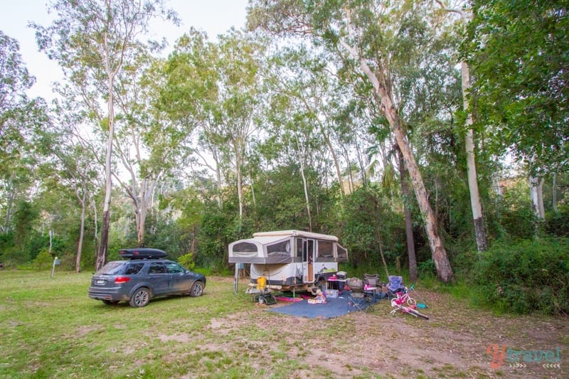 caravan in a camping ground