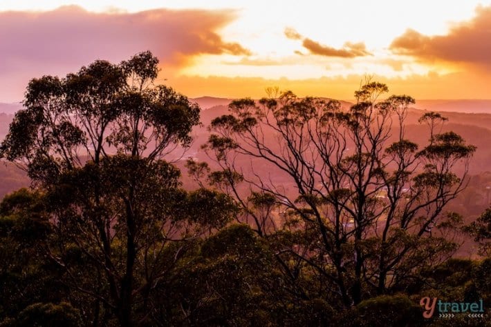 Witness sunrise at Mt Lofty House in the Adelaide Hills, South Australia