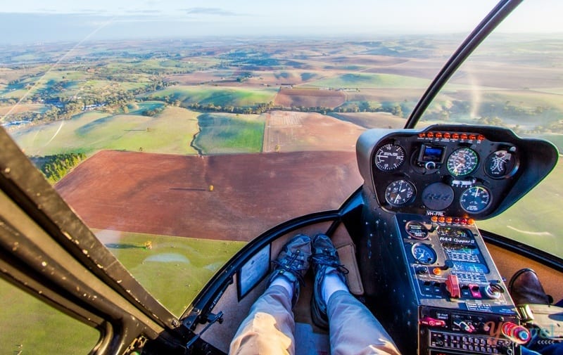 Take a helicopter tour over the Barossa Valley in South Australia 