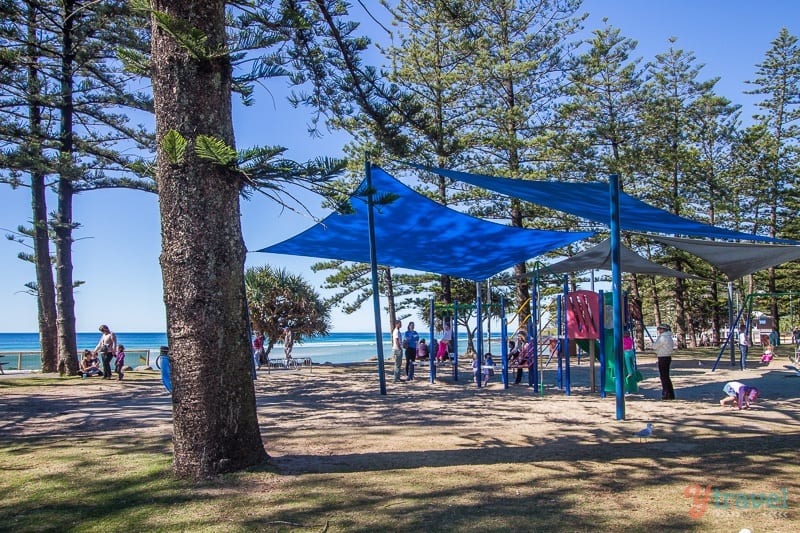 plaground connected  beach