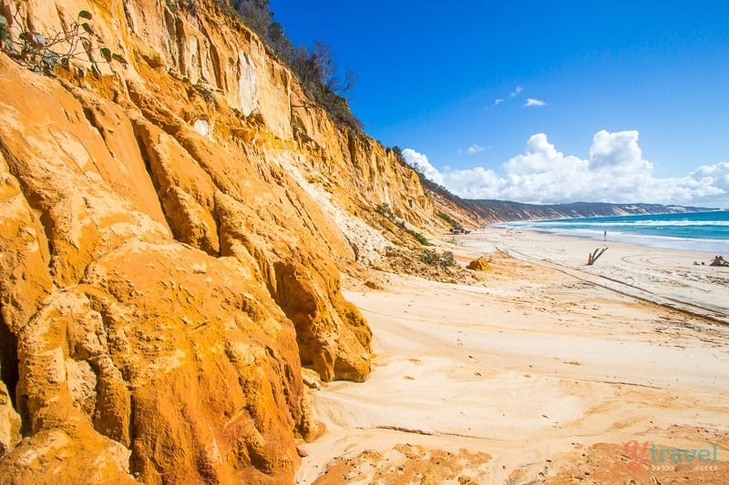 colored cliffs on beach