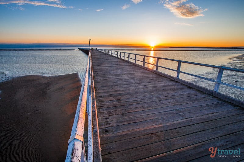 sunrise over urangan pier