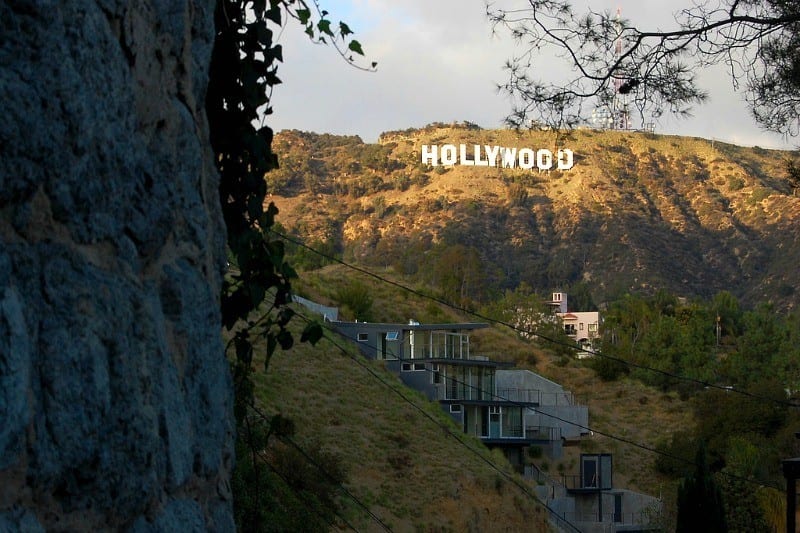View of Hollywood sign from the Beachwood Canyon Stairs in LA