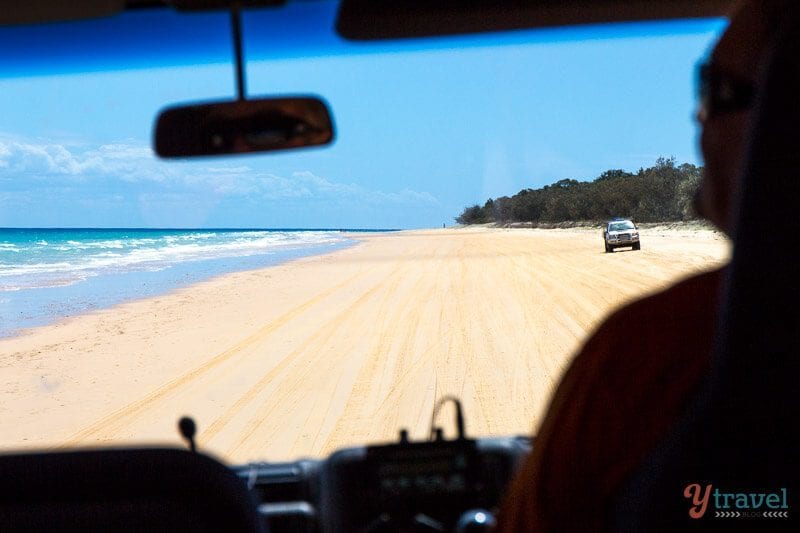car driving on the sand