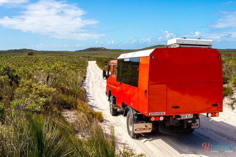 4x4 driving on Moreton Island, Queensland, Australia