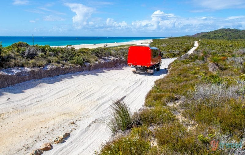 truck on a sandy path