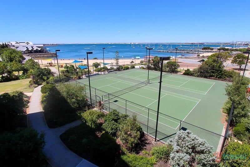 tennis courts on the beach